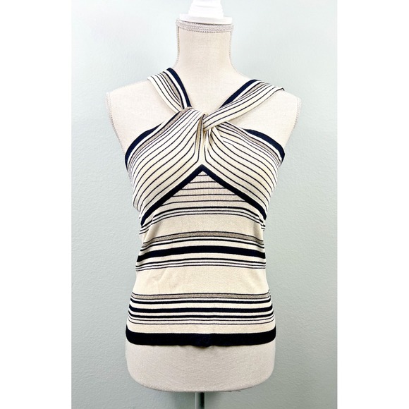 Anne Klein Tops - Anne Klein Women's Twisted Halter Top Metallic‎ Size Small